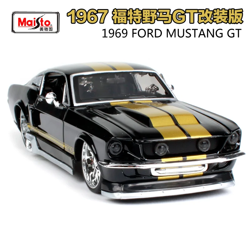 

Maisto 1:24 1967 Ford Mustang GT Grey yellow Muscle Car Diecast Model Car Toy New In Box Free Shipping