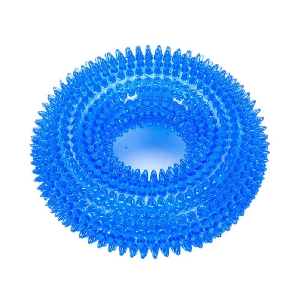 12.5cm blue Игрушки для домашних животных TPR собака укусы устойчивые игрушки шарики Жевательные Зубы чистые TPR звуковые игрушки молярные игрушки для щенков Жевательная обработка Обучение Чистка зубов - Цвет: 12.5cm blue