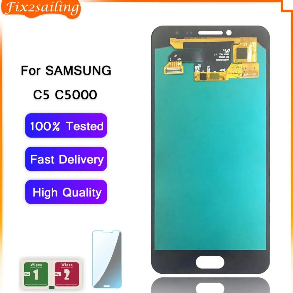 ЖК-дисплей fix2парусный 100% рабочий Super HD AMOLED сенсорный экран в сборе для Samsung Galaxy C5