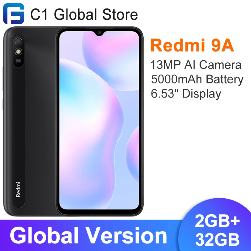 Global Version Xiaomi Redmi 9A 2GB 32GB Smartphone MTK Helio G25 Octa Core 6.53