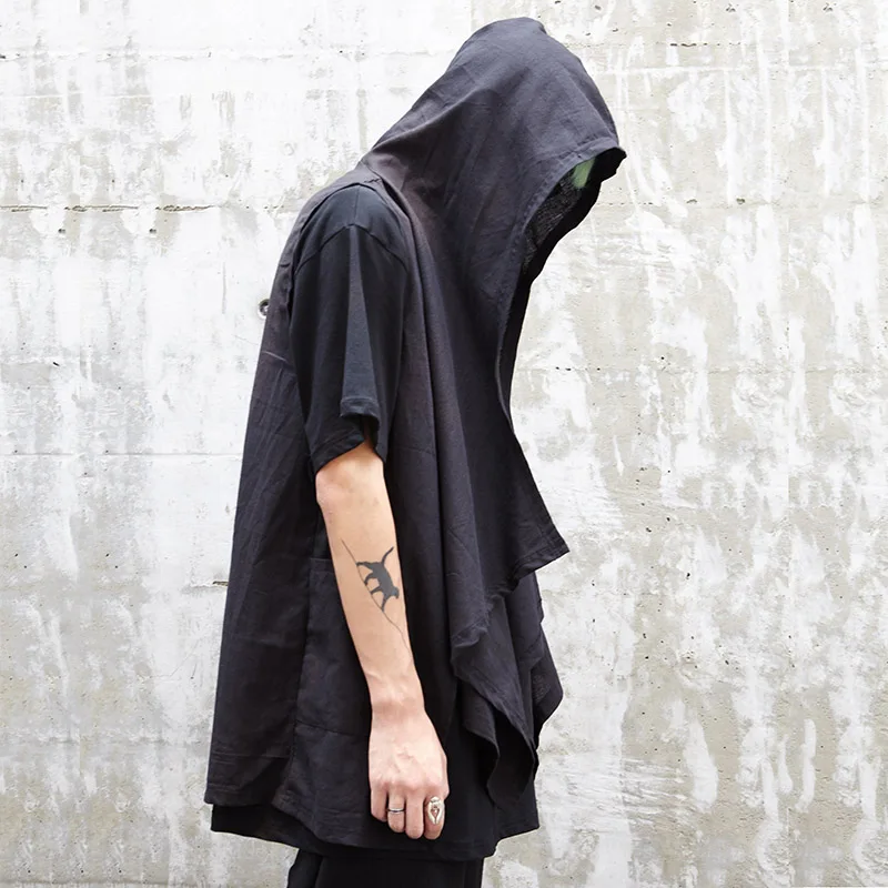 Жилет мужской из хлопка и льна Повседневный Кардиган без рукавов накидка жилет с