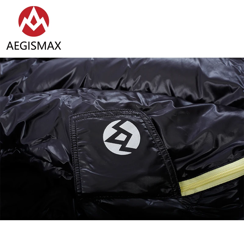 Ветер Жесткий AEGISMAX взрослый M2 длинный 200x86 см черный Открытый Кемпинг Сверхлегкий весна осень лето гусиный пух спальный мешок ленивый мешок