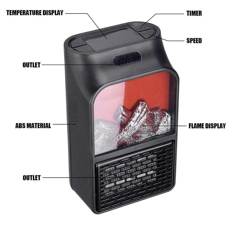 Мини обогреватель 500 Вт воздуха домашний 900 удобный пламени мини электрический