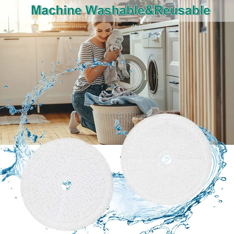 

Reusable Replacement Mop Pads Compatible for Bissell 3115 SpinWave Hard Floor Expert Wet and Dry Robot Vacuum 4 Pack