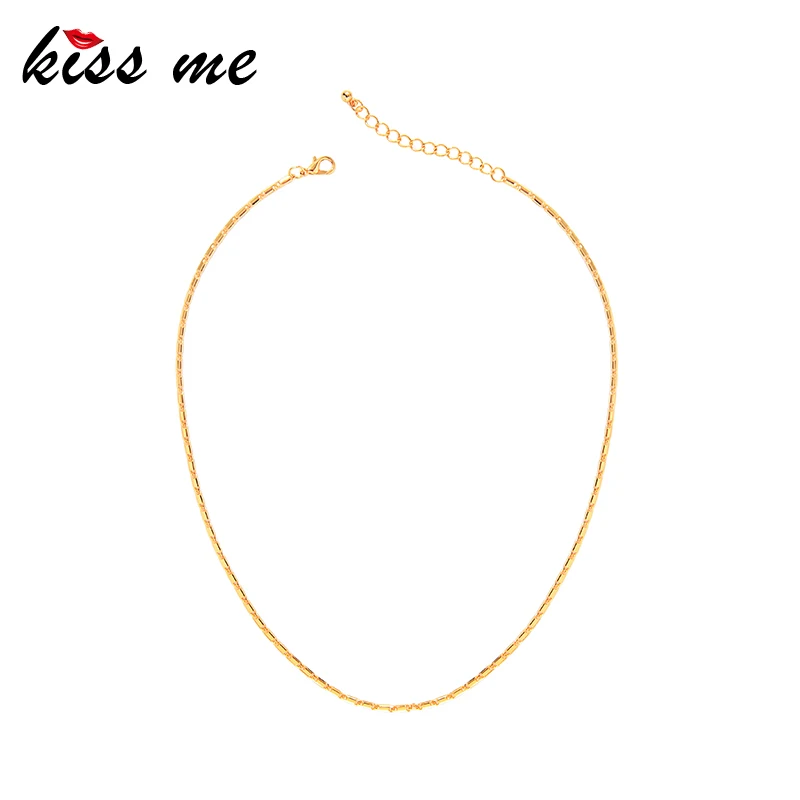 

Женская цепочка ручной работы kissme, золотистая цепочка из латуни, ожерелье-чокер, 2022