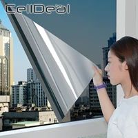2m length privacy film one way mirror window film self adhesive reflective solar film glass films for home sliver glass stickers