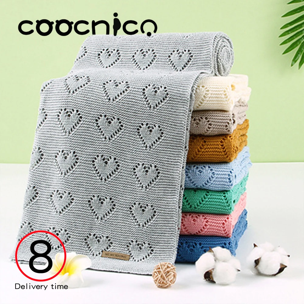 Полотенце для новорожденных вязаное одеяло детское теплое мягкое Пеленальное