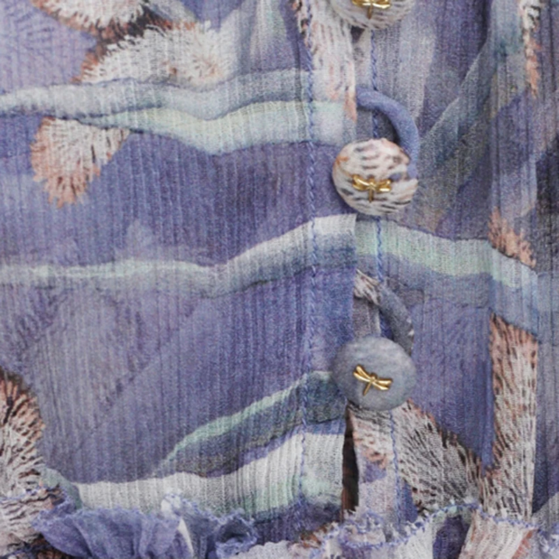 

XIZIHUPAN Casual Print Dress For Women O Neck Puff Long Sleeve High Waist Patchwork Midi Elegant Dresses Females Summer 2021 New