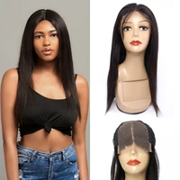 kisshair 4x4 lace wig black color straight human hair wigs 150 density remy brazilian human hair middle part lace front wig
