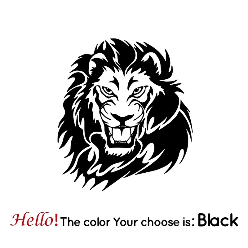 

Waterproof Car Stickers Big Lion Cool Vinyl Car Stickers Decals Front Lion Hood Car Window Decoration Detachable Animal Stickers