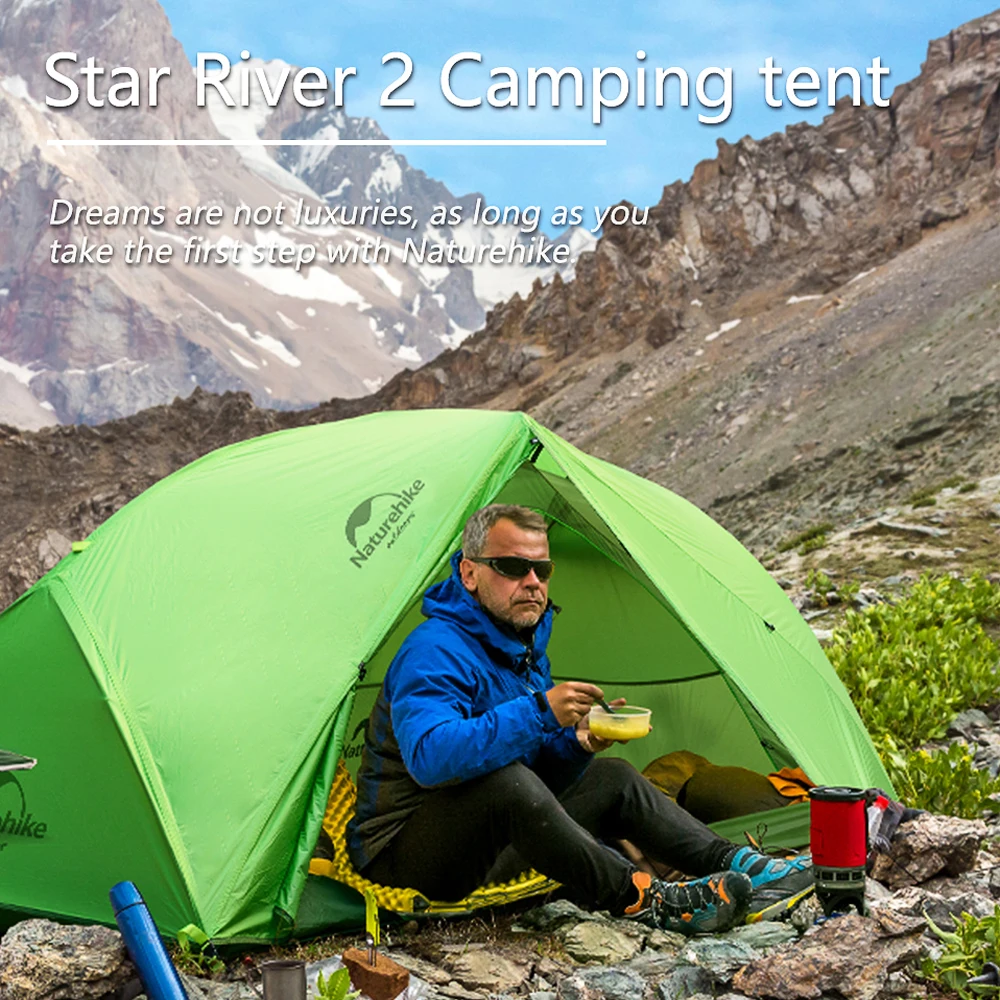 Naturehike звезда реки палатка обновлен Сверхлегкий 2-3 человек 4 сезон с бесплатной