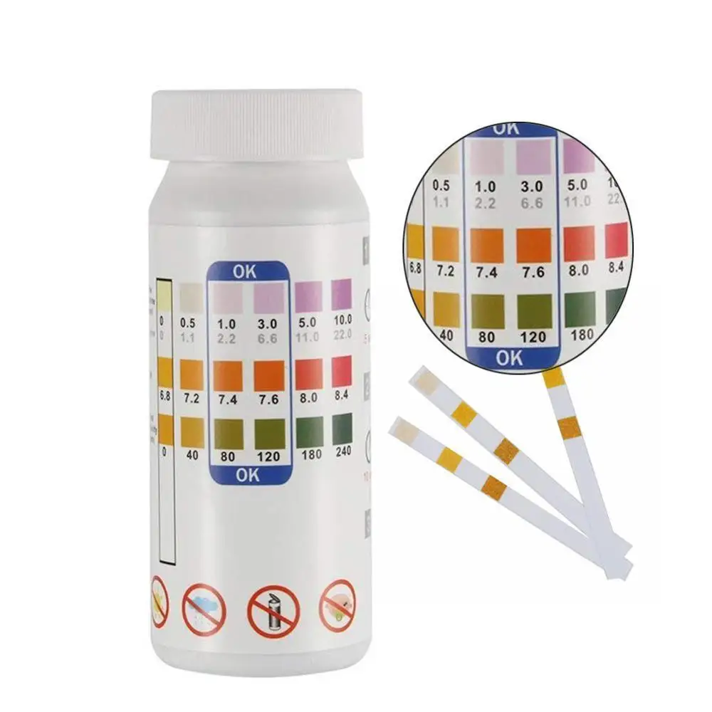 

3 In 1 Zwembad Spa Water Teststrips PH Chloor Alkaline Acid Papier Broom Chlorine Hardheid Alkaline PH Tool Acid Test X4C8