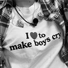 Футболка с надписью I Love To Make Boys  BP, забавные подарки на день Святого Валентина, модная футболка в Корейском стиле, лидер продаж 2021, летняя женская футболка