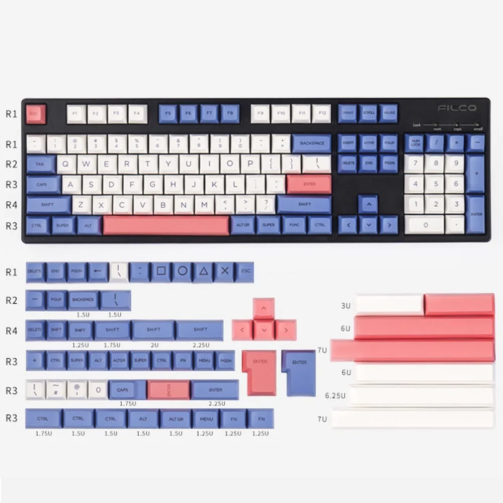

Violet Color Design SA Keycaps For Cherry Mx Switch Mechanical Gaming Keyboard Blue White Pink 163 Keys Sublimation PBT Key Caps