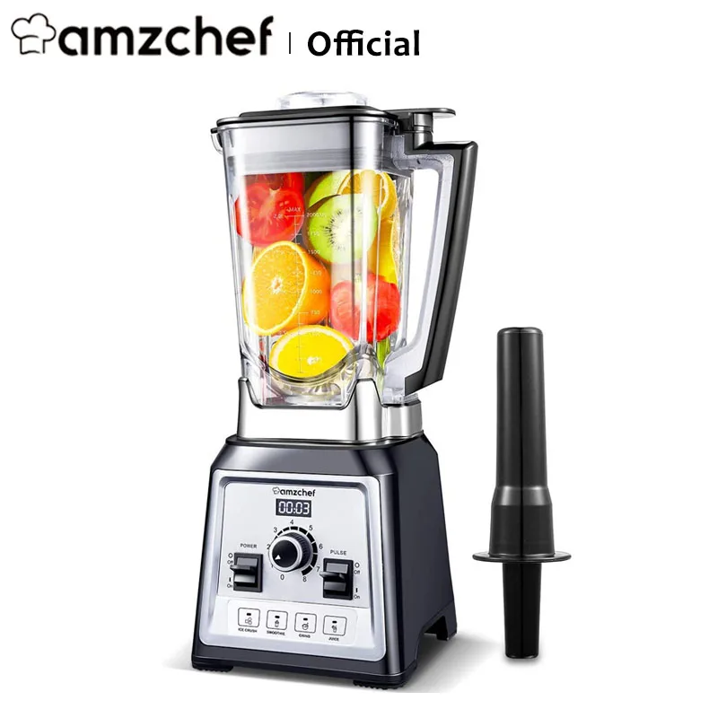 Enlarge AMZCHEF Blender NY-8088 Mixer Juicer Food Processor Ice Smoothie Maker 2000W High Power 25000RPM 4 Pre-Setting Menu 2L BPA Free