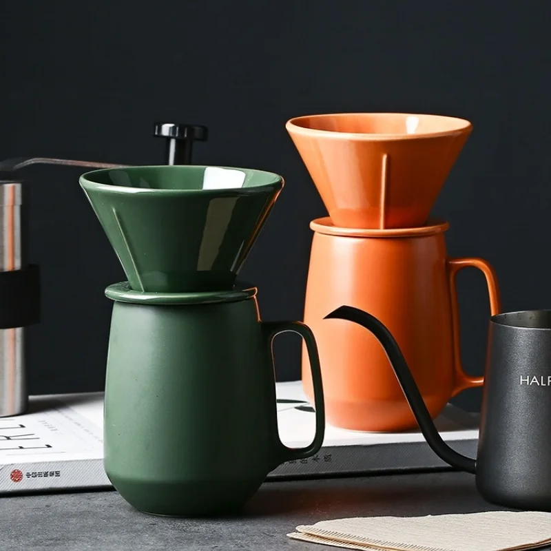 

Nordic Hand-washed Coffee Filter Cup Ceramic Drip-type Coffee Cup Tapered Single-hole Milk Mug Ceramic Simple Tea Cup Drinkware