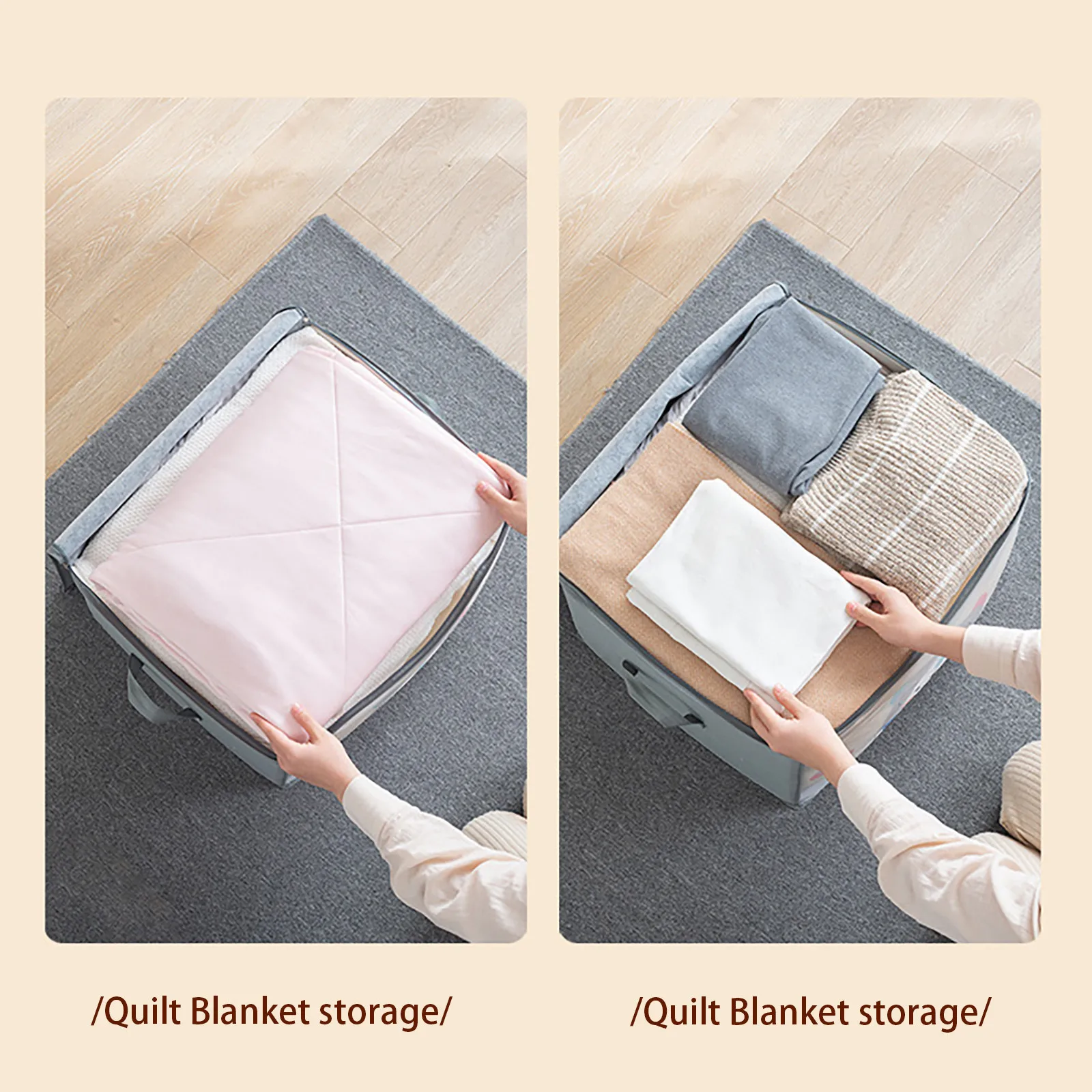 Non-Woven Family Clothes Storage Box Organizer Quilt Pillow Blanket Bag Save Space Dampproof Sorting | Дом и сад