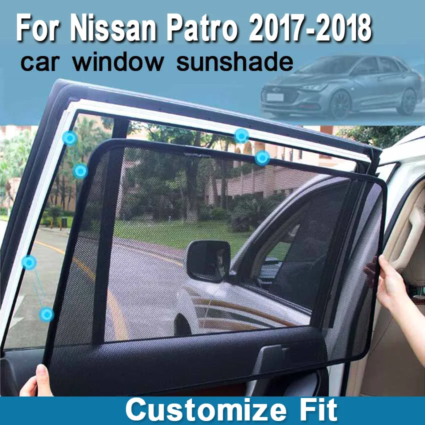 

6pcs High-end custom For Nissan Patro 2017-2018 card type magnetic car curtain sun shade car window shade car styling