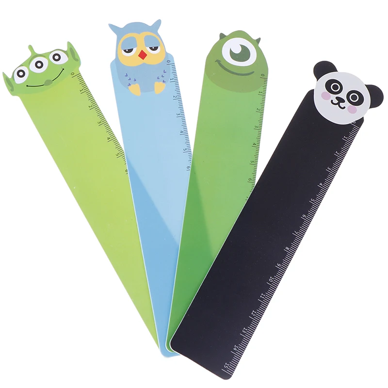 

1PC Panda Owl Straight Ruler 18.4cm Kawaii Animal Plastic Bendable Ruler Measuring Random School Supplies