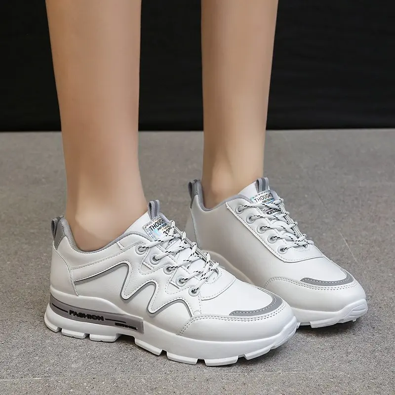 

Женские кроссовки на шнуровке, легкие повседневные Нескользящие кроссовки на платформе, Осенняя обувь, 2021