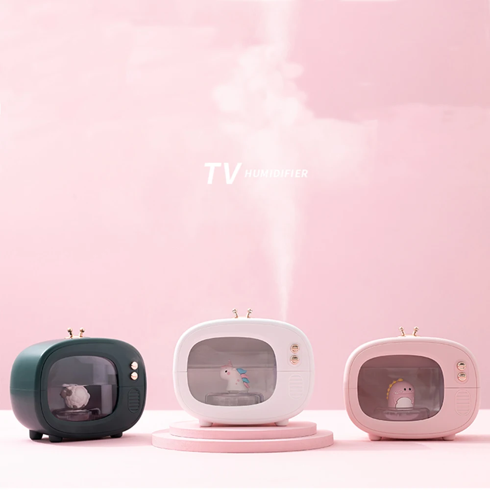 

Creative TV Wireless Air Humidifier USB Rechargeable Ultrasonic Cool Mist Water Diffuser with LED Light Cute Pet Humidificador