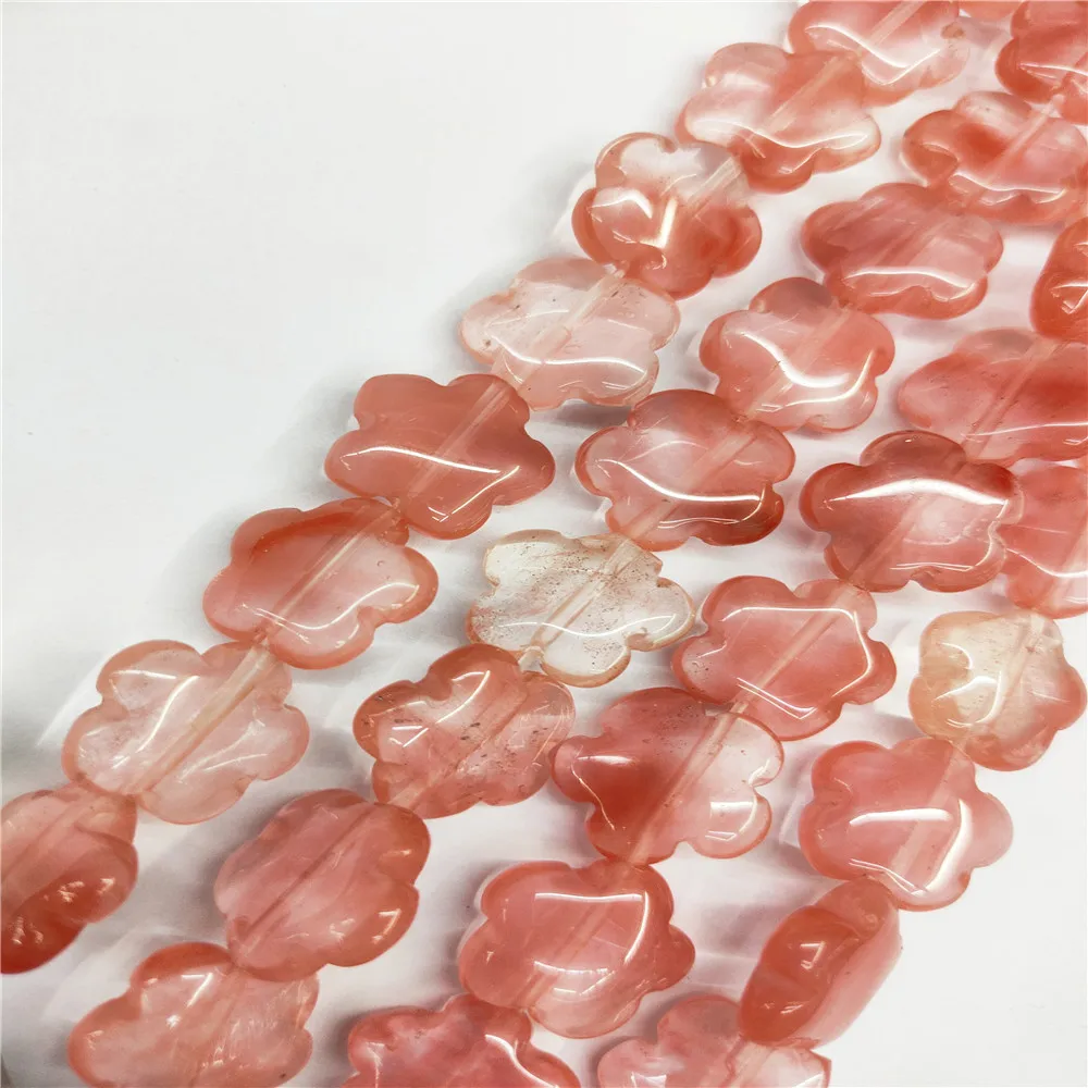 

1 Strand 25Pcs 16x16x6mm Red Cherry Quartz Snowflake Loose Beads For DIY Jewelry Necklace Making Accessories 15.5Inch