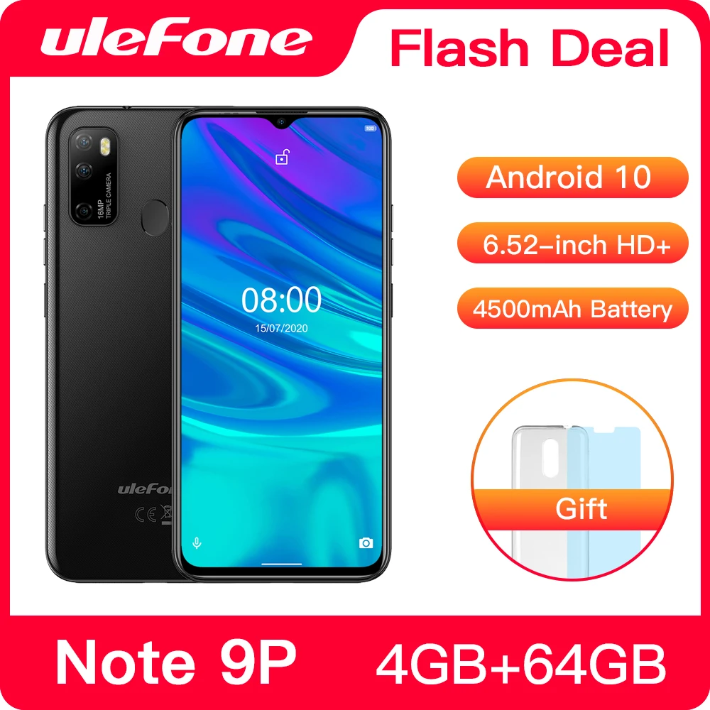 Смартфон Ulefone Note 9P Android 10 4 Гб + 64 ГБ экран Waterdrop 6 52 дюйма Восьмиядерный 4G мобильный