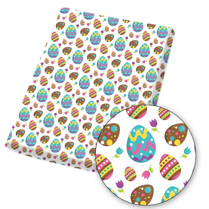 

Easter Egg Polyester Cotton Fabric Printed Cloth Sheets DIY Sewing Home Textile Garment Material Mask Making 45*145cm 1pc