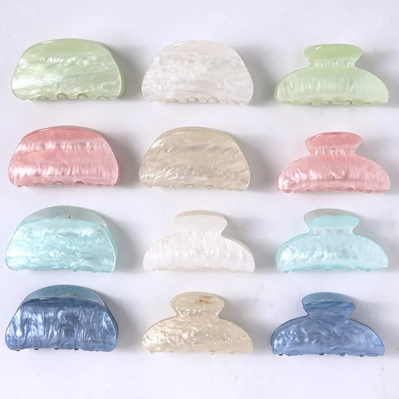 

Fashion Marbling Women Hair Claw Cellulose Acetate Hair Claw Clip Korean Hair Crab Clamp For Women Headdress Hair Accessories