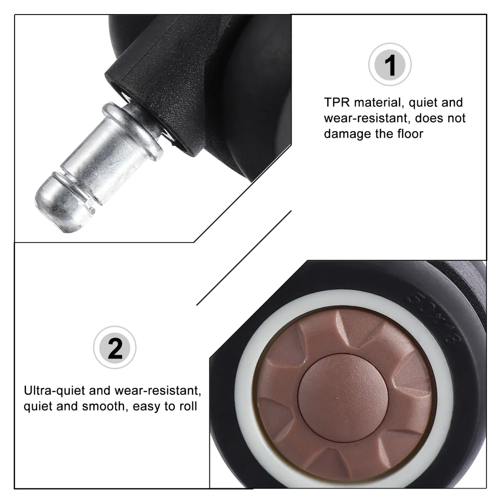 

5 PCS Heavy Duty Caster Heavy Duty Double Wheel 2 inch Industrial Swivel Caster