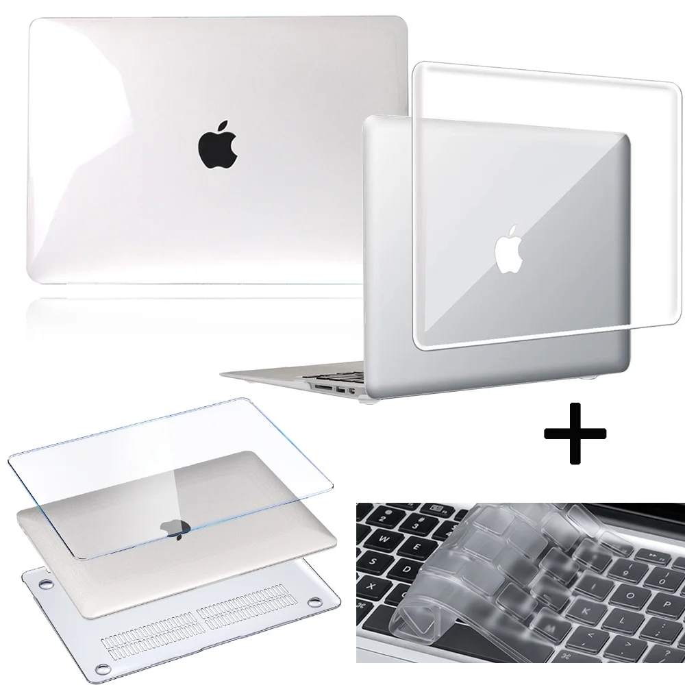 

Laptop Case for Apple MacBook Pro 13/15/16" /MacBook Air 13/11/Macbook 12/White A1342 Transparent Hard Shell +Keyboard Cover