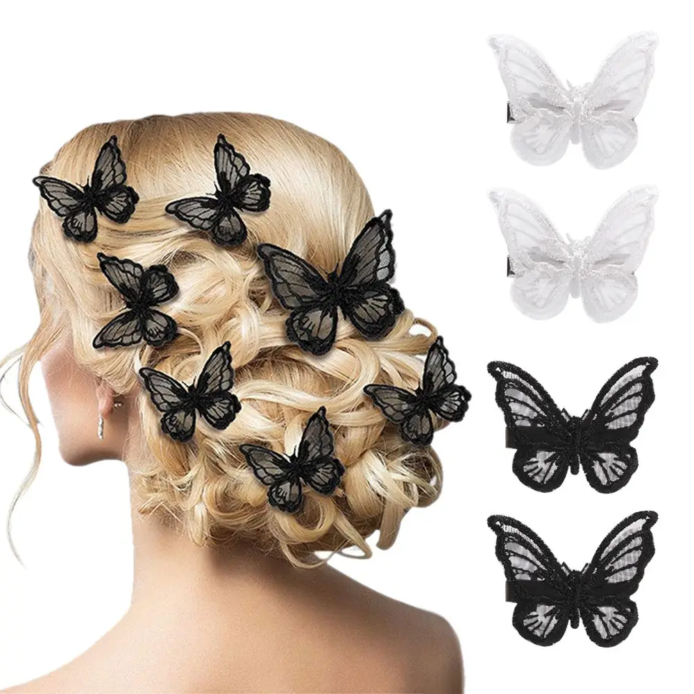 

Romantic Butterfly Lace Bows Embroidery Hair Clips Barrettes Headwear Women Wedding Hair Pins