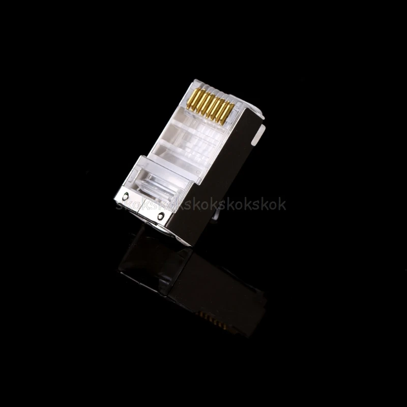 10 шт. Cat6 8-контактный RJ45 8P8C экранированный многожильный обжимной модульный разъем
