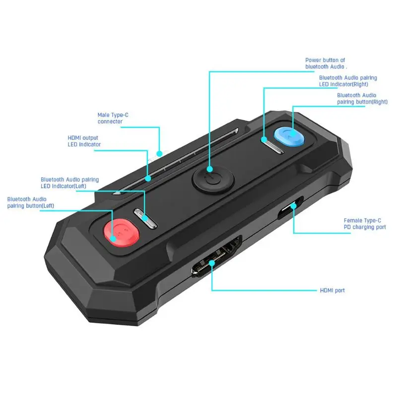 

For NS Switch/Switch Lite Bluetooth Adapter USB Type-C Audio Base Converter 85WD