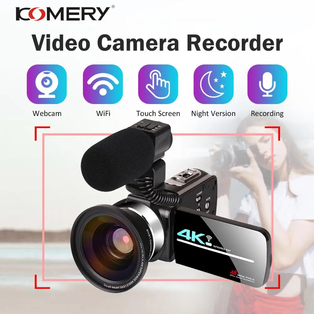 4K 48MP видеокамера Vlogging Camera Live Stream веб камера 3 0 дюймов HD сенсорный экран/ночное