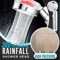 bath shower head 3 modes adjustable 360 rotated rainfall shower head high pressure hand held pressurized massage hand stop