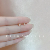 mini flower earrings female invisible inlay zircon earrings 2022 new