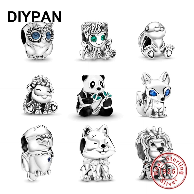 

Fit Original Pandora Charms 925 Sterling Silver Bracelet Panda Charm Beads Women Jewelry DIY Berloque