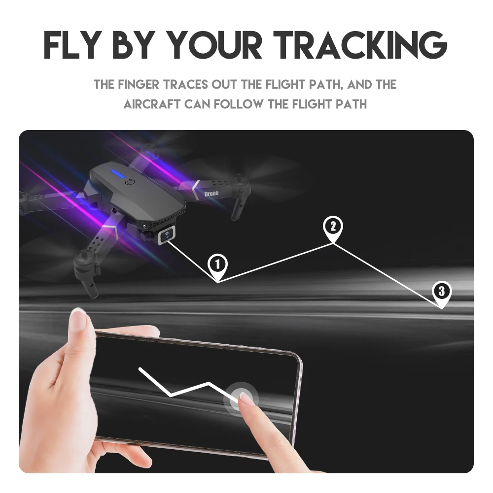 Квадрокоптер E525 Pro с трехсторонним инфракрасным датчиком обхода препятствий Wi Fi