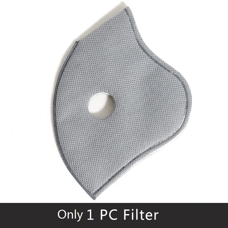 Only 1 pc Filter PM2.5 анти-Дымчатая унисекс маска для рта анти-загрязнения дышащая Беговая Половина лица маска для рта Анти-пыль велосипедная маска для лица - Цвет: Only 1 pc Filter