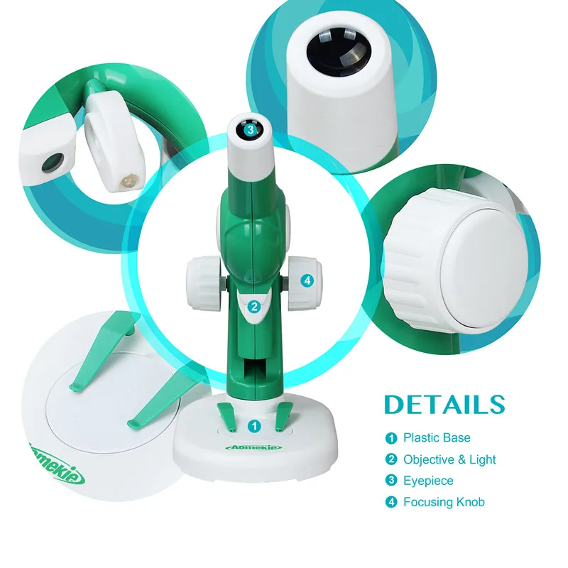 Разберите микроскоп-игрушка образовательный DIY стволовый микроскоп для