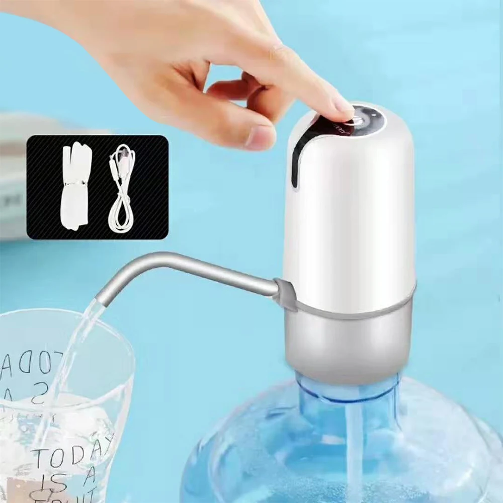 G239964A USB зарядка Электрический диспенсер для воды бутылка для холодной воды автоматический насос для питьевой воды портативный переключатель для домашнего офиса черный - Цвет: G239964A
