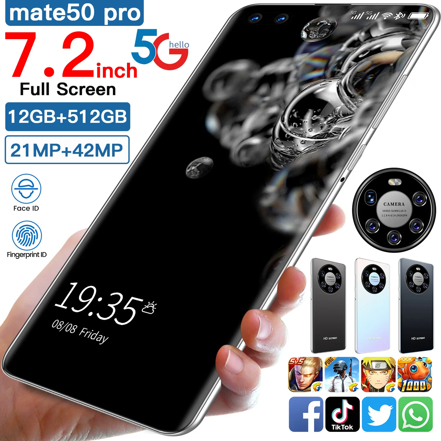 

Оригинальный смартфон Mate50 pro, 12 Гб + 512 ГБ, Android, 5800 мач, MTK6889, 10 ядер, двойная карта памяти, разблокированные мобильные телефоны, сотовые телефон...