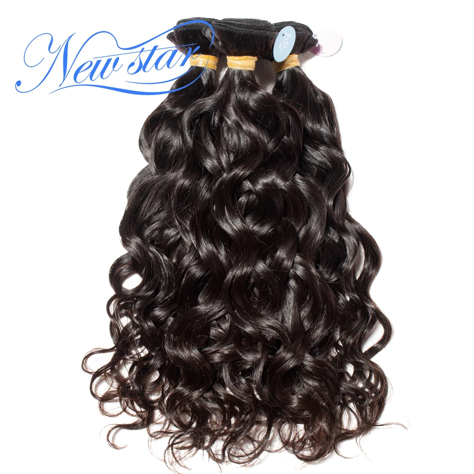 New Star Hair Natural Wave 3 Bundles Peruvian Virgin Hair Weave Extensions Water Wave 100% Unprocessed Raw Human Hair Weaving