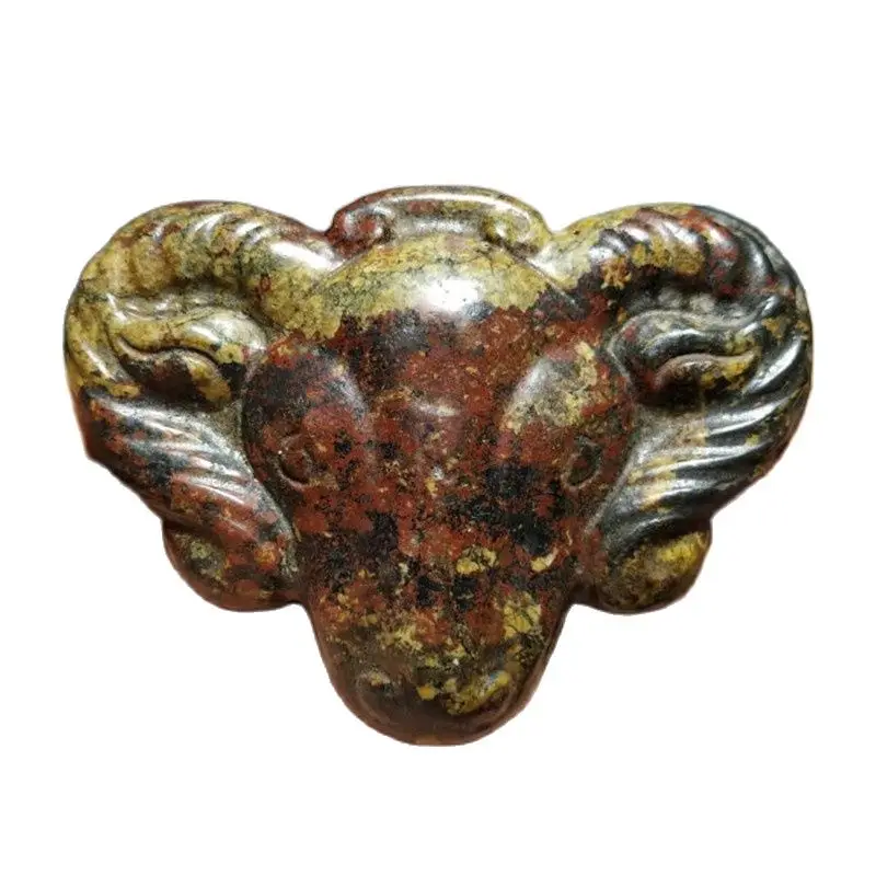 

Hongshan Culture Jade Collection High Density Red Iron Meteorite Sheep's Head to Prevent Evil Jade