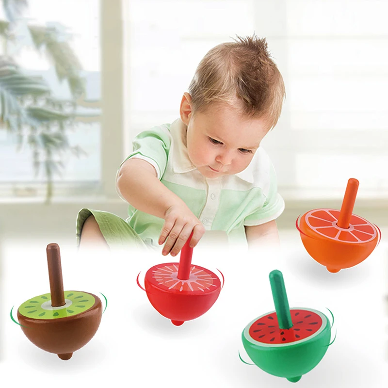 

MiDeer Wooden Gyro Children Cute Fruit Small Gyro Diameter 4CM Manually Rotating The Gyro 3-7 Y Children Spinning Top Wooden Toy