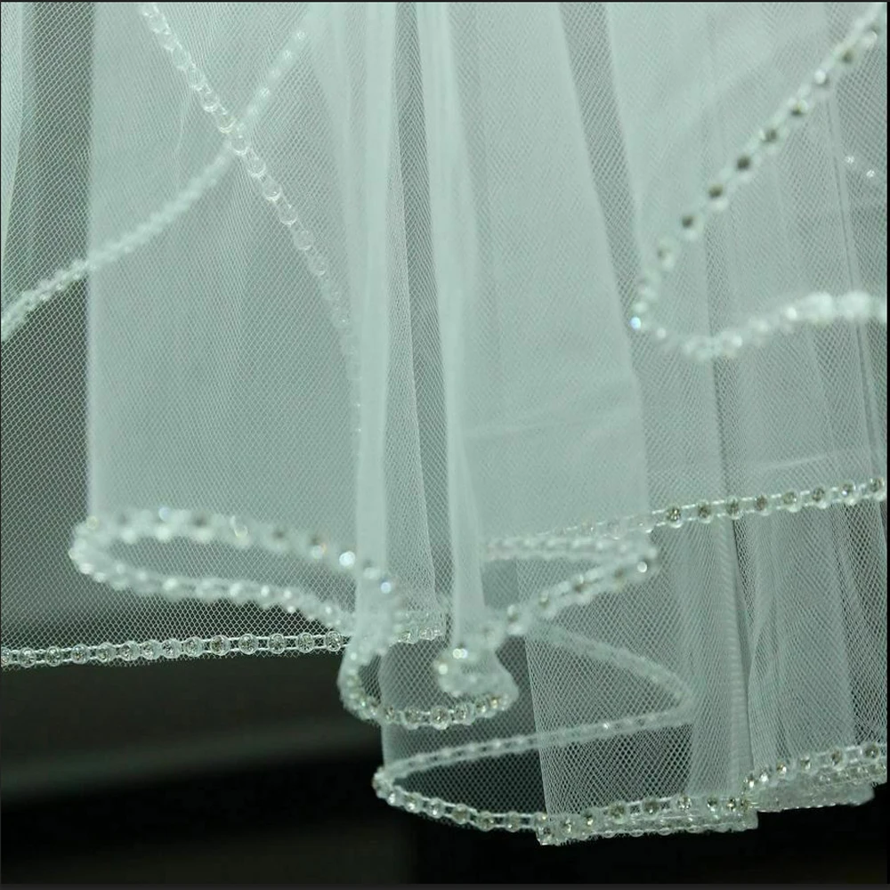 Новая свадебная фата длиной до локтя, фата для невесты с гребнем, 1 т