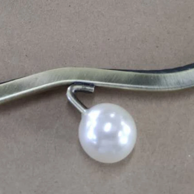 

Retro Metal Purse Frame Handle Bronze Curved Embossed Kiss Clasp Metal Handle Pearl Head Bronze
