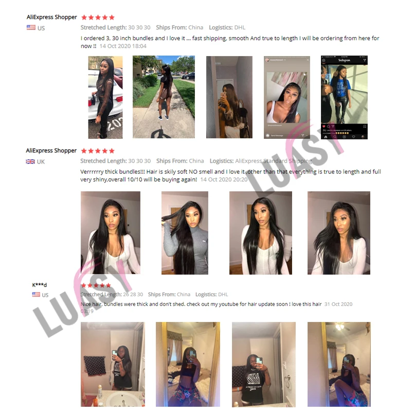 Luasy бразильские вплетаемые волосы пряди с закрытием прямые 100% Remy человеческие