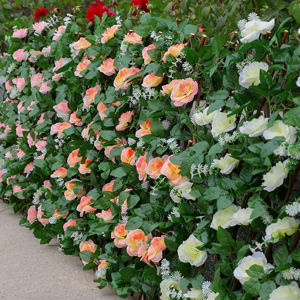 

Artificial Garden Trellis Fence Expandable Fence Retractable Faux Plant Ivy Privacy Fence Climbing Frame Gardening Plant Decor
